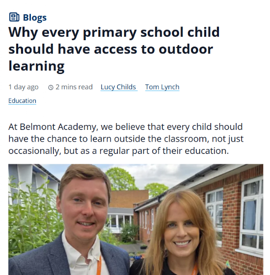 News Article - Why every primary school child should have access to outdoor learning